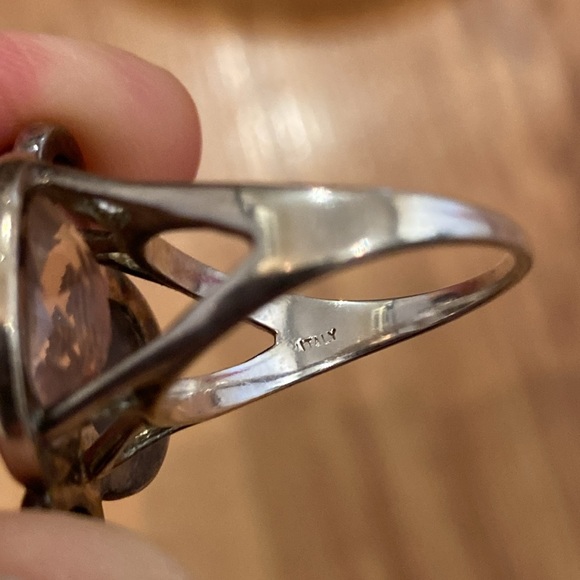 Chunky Milor Italy sterling mixed crystal ring 8 & earrings lot - Picture 7 of 10